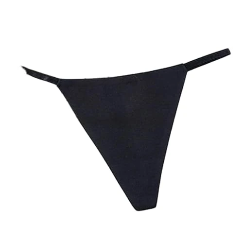 VHPNWJOB Underwear Women T-Shaped Sports Invisible Briefs Low Waist Thong Female Lingerie G-String Underwear-Black-L-1Pc