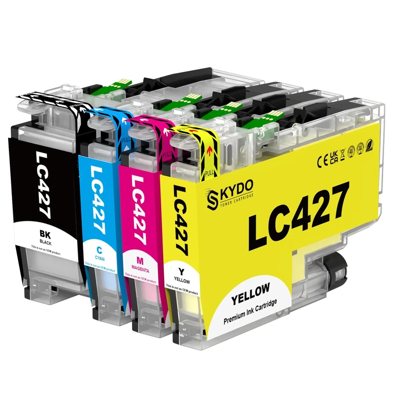 Skydo LC427 Ink Cartridges (3000 pages, High yield) Compatible for Brother LC427 XL for MFC-J5955DW, MFC-J6955DW, MFC-J6957DW, MFC-J6959DW, HL-J6010DW Printer (With Latest Chip, 4-Pack)