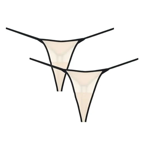 VHPNWJOB Underwear Women G-Shaped Pants Thong Women Thin Belt T-Back Underwear Seamless Bikini Brief Plus Size-2Pcs Khaki-L