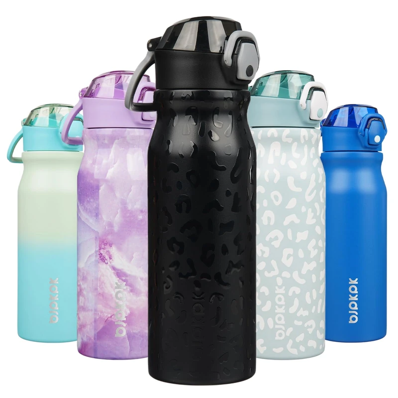 BJPKPK 750 ml Water Bottle with Straw & Handle, Insulated Stainless Flask