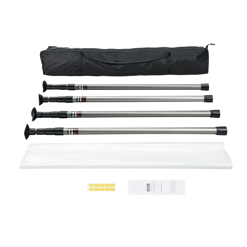 VEVOR Dust Barrier Poles, 10 Ft Poles with 4 Telescoping Poles, Carry Bag, and 32.8x13.12 Ft Plastic Film, for Interior Decoration and Painting Projects