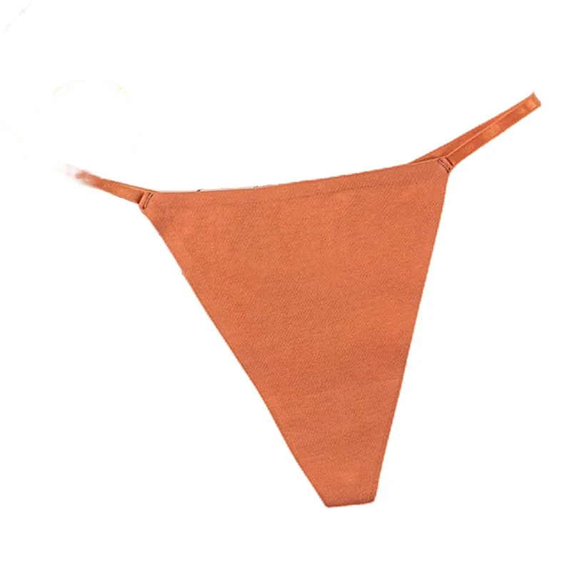 VHPNWJOB Underwear Women T-Shaped Sports Invisible Briefs Low Waist Thong Female Lingerie G-String Underwear-Orange-L-1Pc