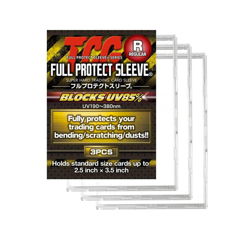 Full Protect Sleeve - Kawashima Industries - 36 Pieces (3 x 12) - Standard Size - Clear Polycarbonate - Collectible Trading Card Protective Sleeves