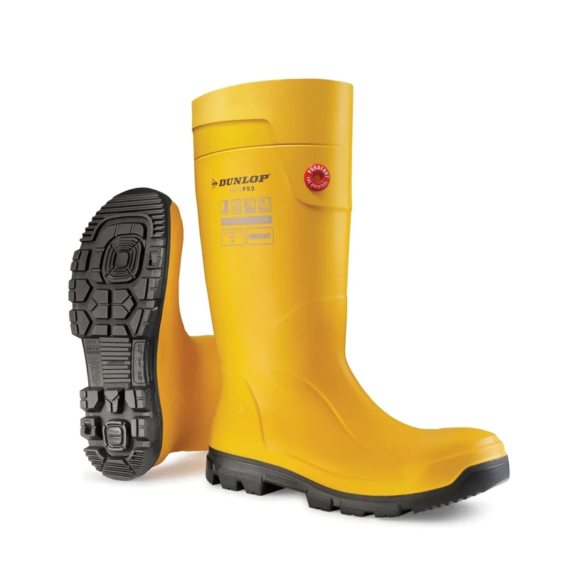 DUNLOP Purofort TerraPRO - Unisex Full Safety Sneaker Fit Waterproof Work Boots, Yellow, Thermal Insulated and Slip-Resistant Wellies with Steel Toecap for Outdoor and Industrial Use - EU47, UK12