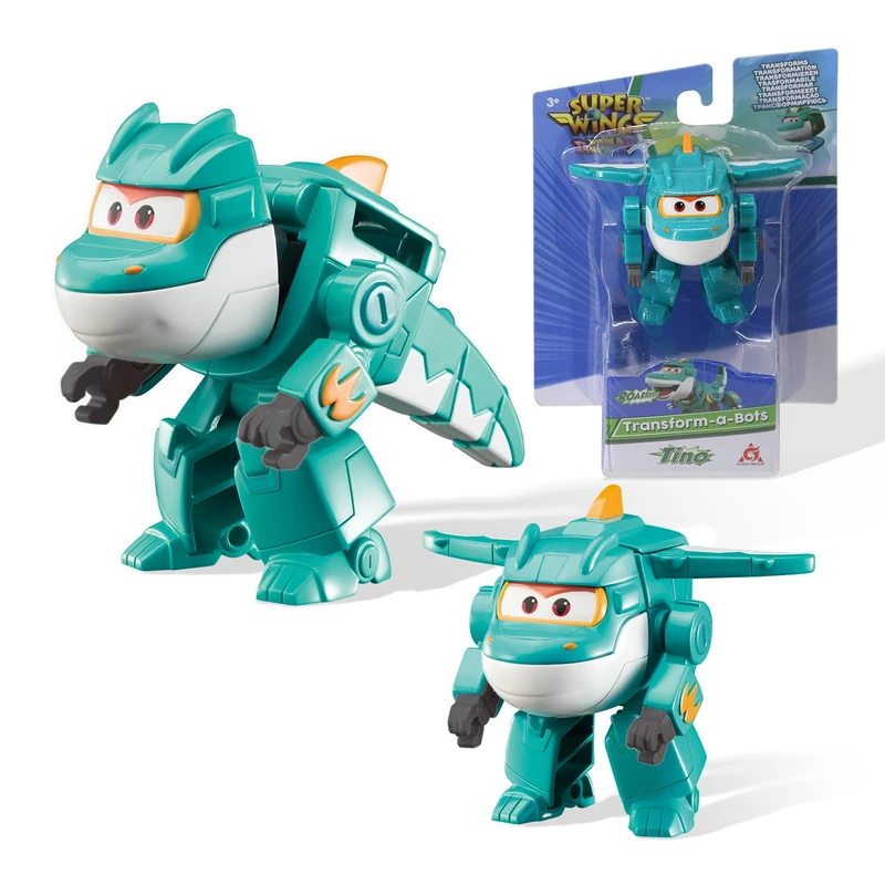 Super Wings Tino Transformer Toy - 2-in-1 Dinosaur Robot