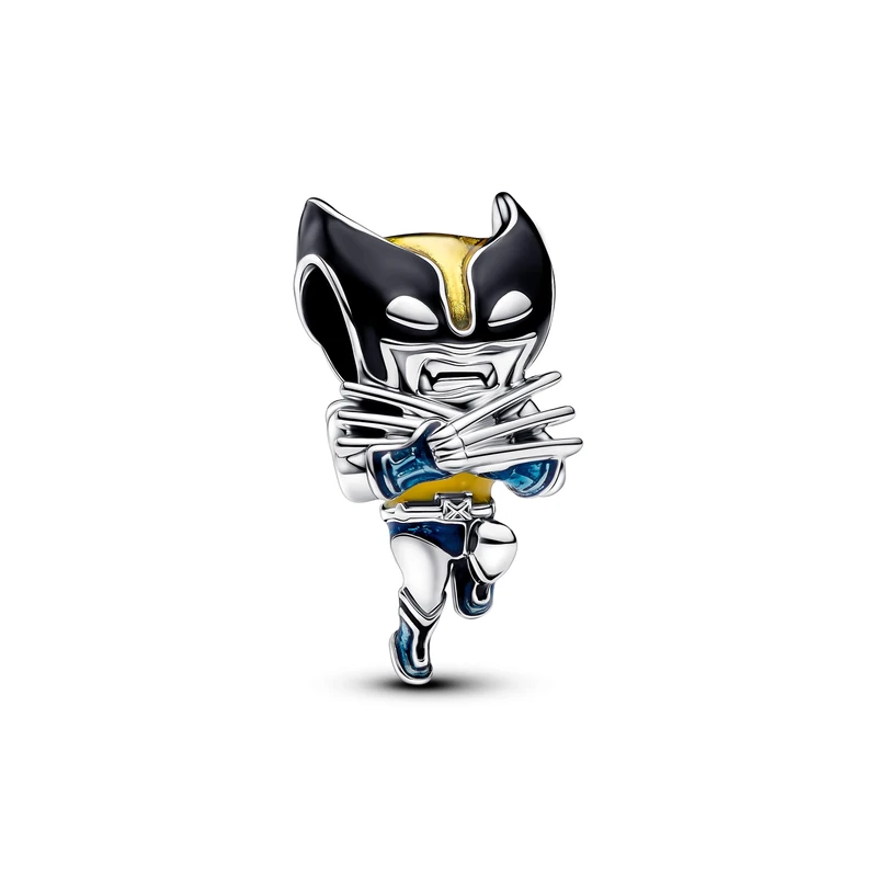 Marvel Wolverine sterling silver charm with black, yellow and blue enamel - Image 1