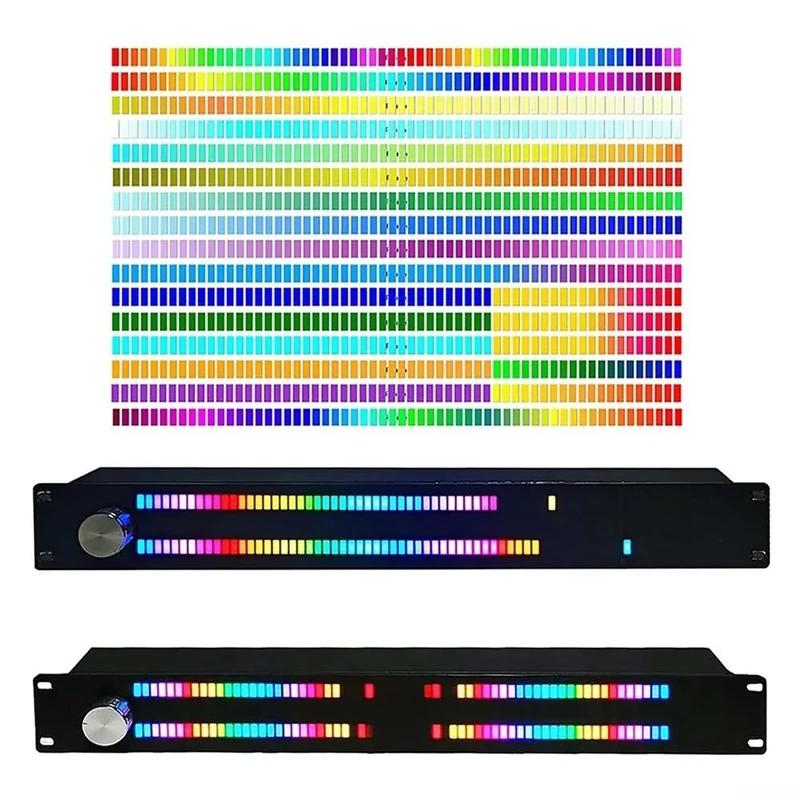 Full-color LED Music for SPECTRUM Indicator, VU Meter Screen Amp Lifier Music Level Display Indicator Board, LED 19 Colors 1.5U for SPECTRUM Display Indicator