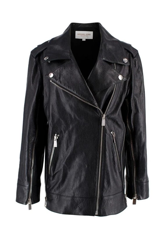 Michael Kors Pre-loved Collection Black Leather Biker Jacket