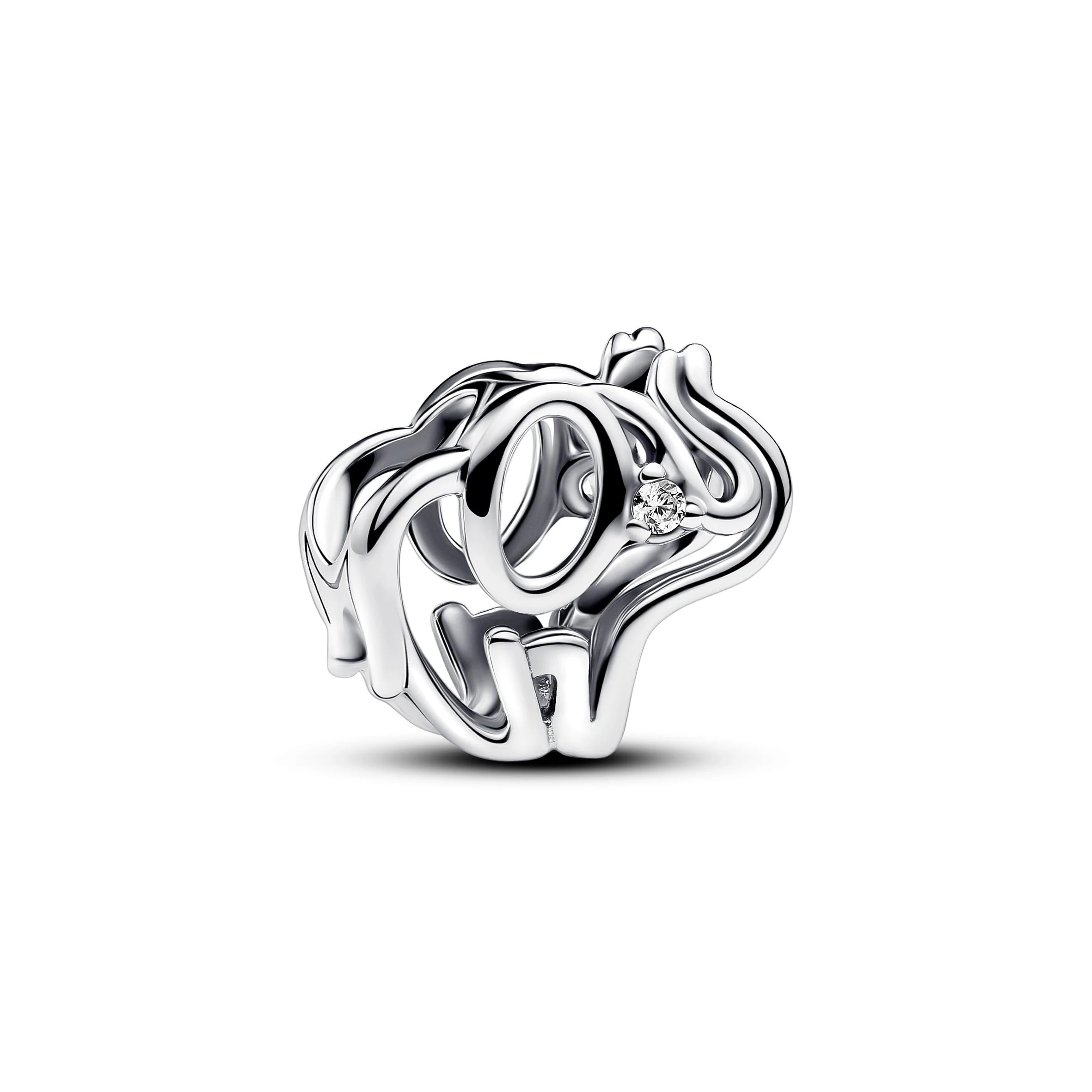 Pandora Moments Elephant sterling silver charm with clear cubic zirconia