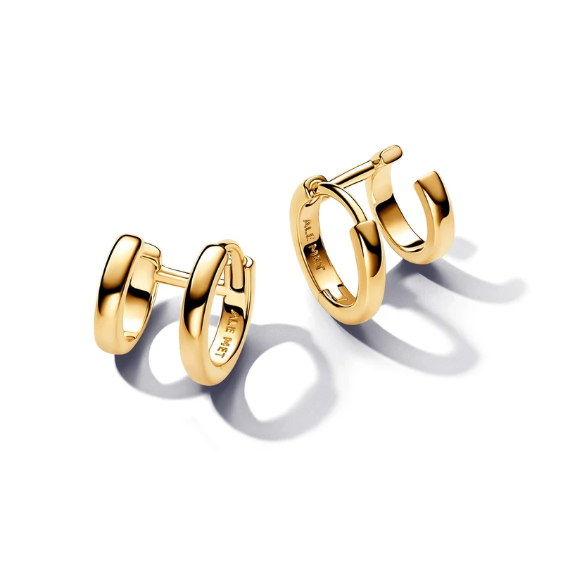 Pandora Essence 14k Gold-plated double huggie hoop earrings