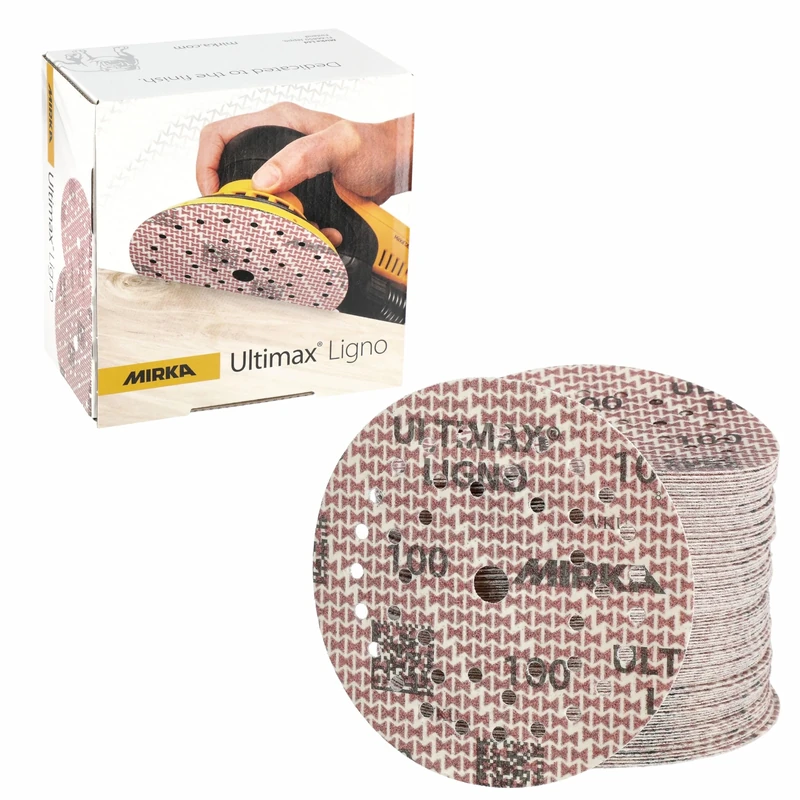 Mirka Ultimax Ligno Ø 125mm sanding discs Hook & Loop Multifit/grit 100/100 pieces/multi-perforation/for sanding wooden surfaces