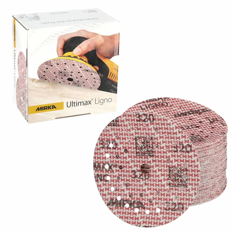 Mirka Ultimax Ligno Ø 125mm sanding discs Hook & Loop Multifit/grit 320/100 pieces/multi-perforation/for sanding wooden surfaces