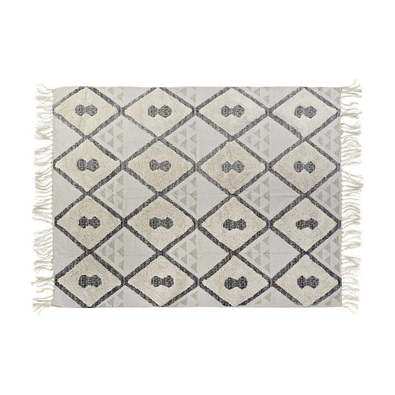 ALFOMBRA Algodon 160X230X1 1500 GSM ROMBOS Beige - Image 1