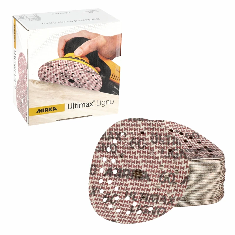 Mirka Ultimax Ligno Ø 125mm sanding discs Hook & Loop Multifit/grit 60/50 pieces/multi-perforation/for sanding wooden surfaces