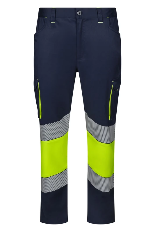 VELILLA 303008S Stretch Bicolour Segmented Tape, Navy Blue and Fluor Yellow, Size M, Navy Blue and Fluorescent Yellow, M - Image 1