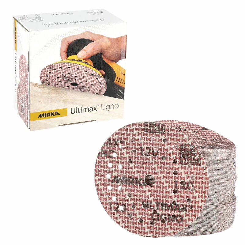 Mirka Ultimax Ligno Ø 125mm sanding discs Hook & Loop Multifit/grit 150/100 pieces/multi-perforation/for sanding wooden surfaces