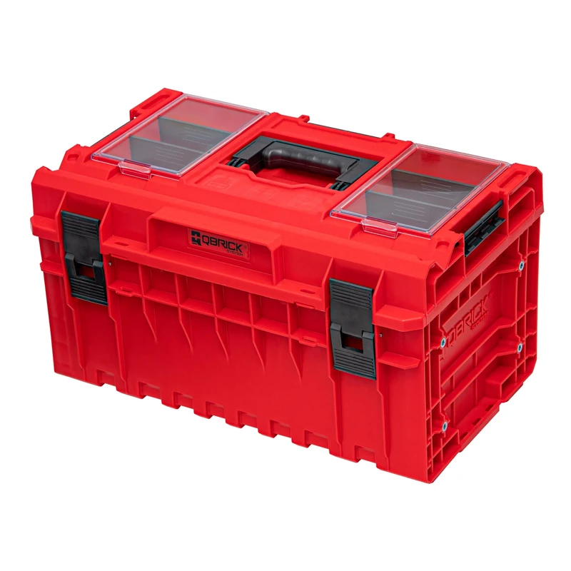 Qbrick - System ONE 350 2.0 Profi RED Ultra HD - Empty Tool Box - Organiser Storage for Tools Set and Accessories with 38 Litres Storage Capacity - Made of ABS Durable Plastic