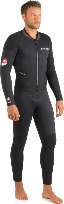 CRESSI Endurance Man Monopiece Wetsuit 3mm - Men's Double lined Neoprene Black 3mm One-piece Wetsuit for Diving and Snorkelling, XXL/6