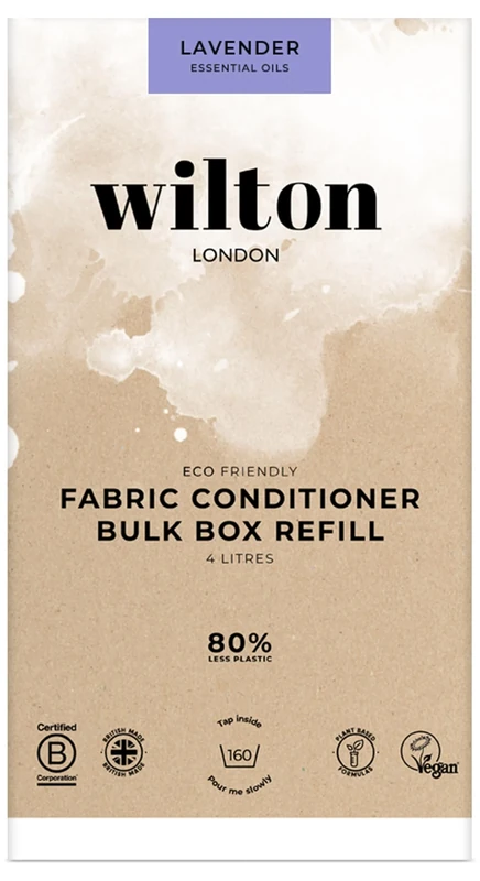 Wilton London Lavender Eco-Friendly Gentle Fabric Conditioner 160 Washes (4L) Refill - Vegan Plant-Based Biodegradable Natural Fabric Softener - Packed with Essential Oils for Long Lasting Fragrance
