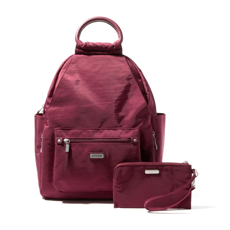 Baggallini All Day Backpack, Dark Cherry, One Size