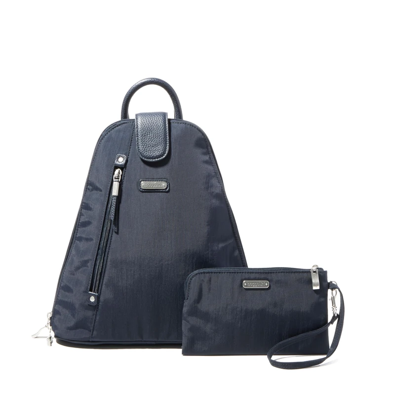 Baggallini Women's Metro Backpack with RFID Wristlet Handbags, French Navy, One Size
