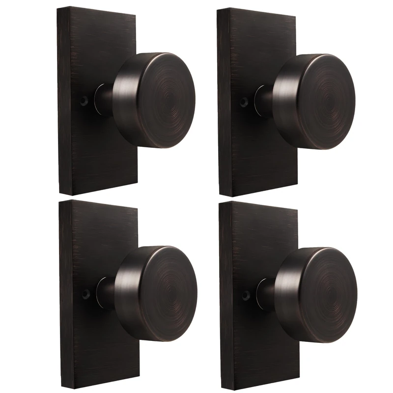 ToPToToo Dummy Door Knobs Interior, Inactive Door Knobs for Closet, Single-Side Dummy Door Handle(Oil Rubbed Bronze 4 Pack