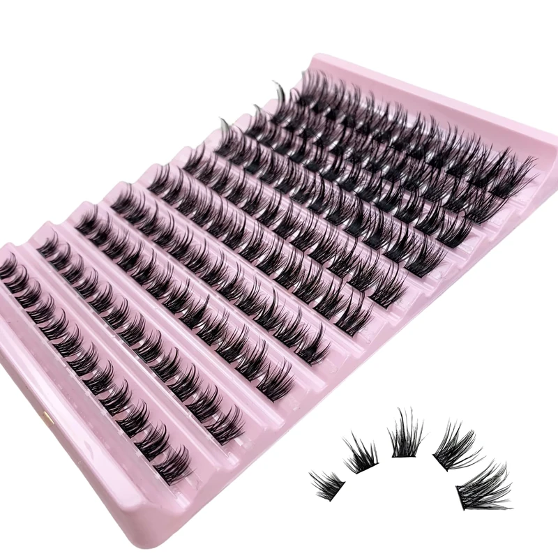 GGOKOK Lash Clusters Wispy DIY Lash Extension 8-16mm Eyelash Clusters 120 pcs Natural Cluster Lashes Individual Lashes Clusters at Home D Curl Fluffy Eyelash Extensions(D07)