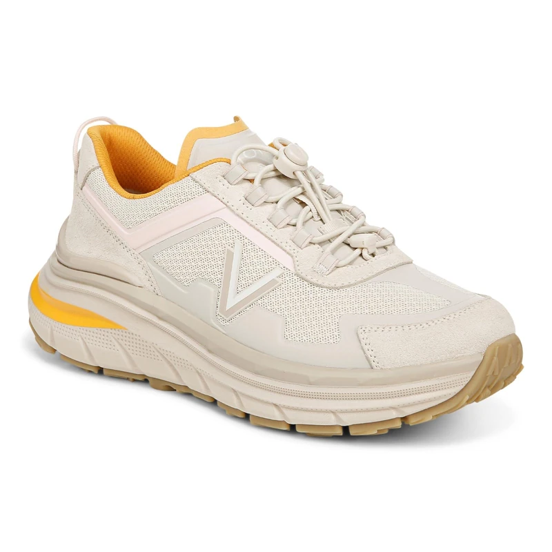 Vionic Women's Trainers - Walk Max Sierra, Cream Leather, UK 4, Wide Fit