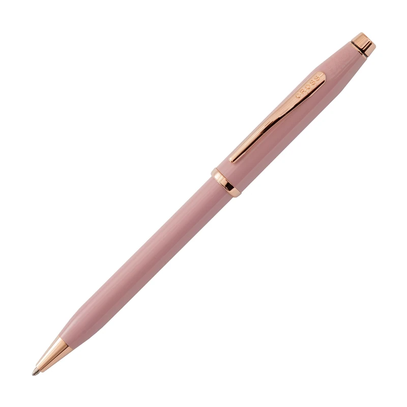 CROSS Century II AT0082-164 Twist-Action Lacquer Ballpoint Pen with Rose Gold Plated Appointments, includes Premium Gift Box and Black Cartridge, Medium Point, 1 Pack, Smoky Pink