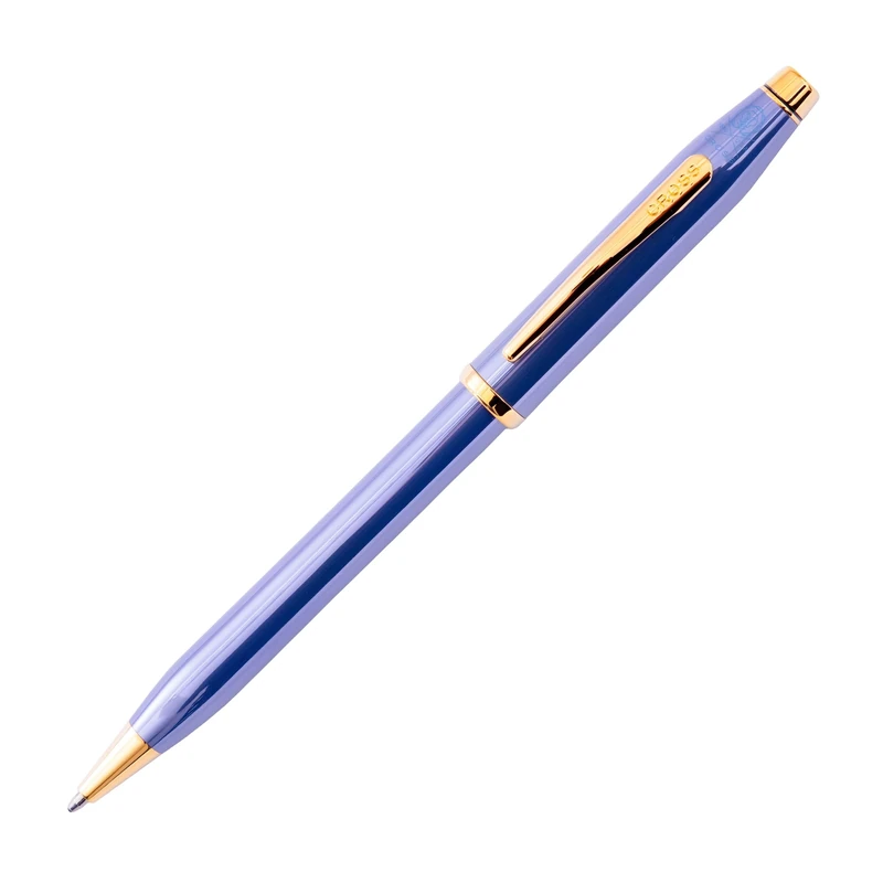 CROSS Century II AT0082-165 Twist-Action Lacquer Ballpoint Pen with Gold Plated Appointments, includes Premium Gift Box and Black Cartridge, Medium Point, 1 Pack, Lavender Blue