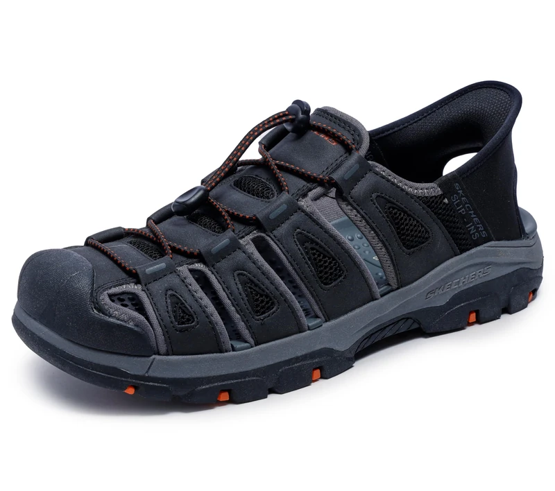 Skechers USA Men's Men's Tresmen-Norvick Fisherman Sandal, Black, 12 UK