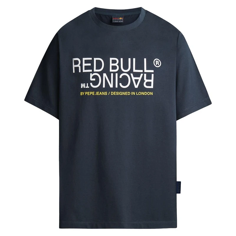 Red Bull Racing X Pepe Jeans Men's RBR Graphic Reflect TEE T-Shirt, Blue (Dulwich Blue), S