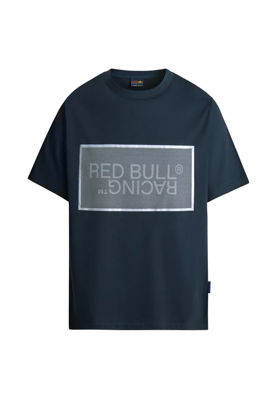 Red Bull Racing X Pepe Jeans Men's RBR MESH Film Logo TEE T-Shirt, Blue (Dulwich Blue), S