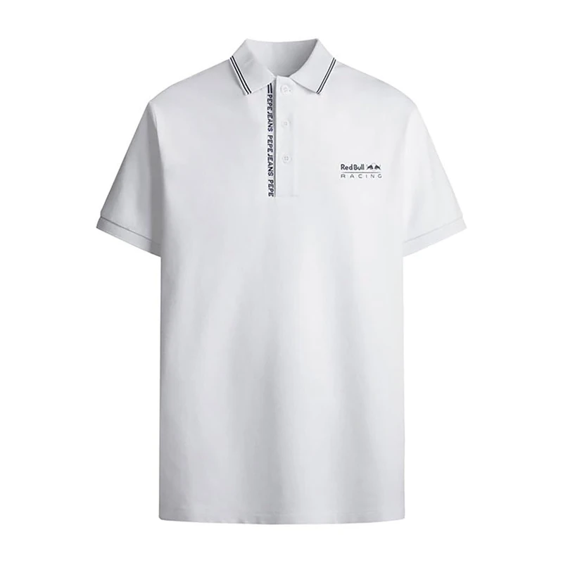 Red Bull Racing X Pepe Jeans Men's RBR Tipped Logo Polo Polo, White (White), XS