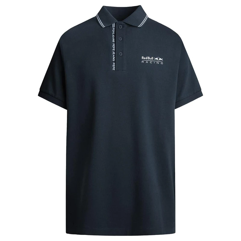Red Bull Racing X Pepe Jeans Men's RBR Tipped Logo Polo Polo, Blue (Dulwich Blue), XL
