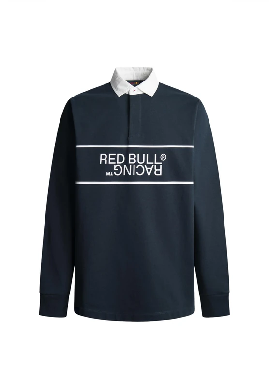 Red Bull Racing X Pepe Jeans Men's RBR Logo Reflect Panel Rugby Shirt Polo, Blue (Dulwich Blue), M
