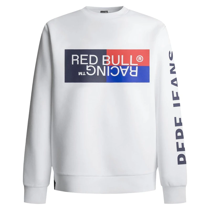 Red Bull Racing X Pepe Jeans Men's RBR COLOUR BLOCK GRAPHIC CREW Sweatshirt, White (WHITE), L
