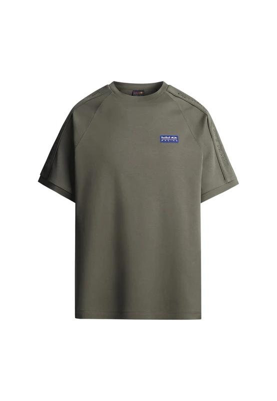 Red Bull Racing X Pepe Jeans Men's RBR Luxe EMB Tape TEE T-Shirt, Green (Regent Green), XS