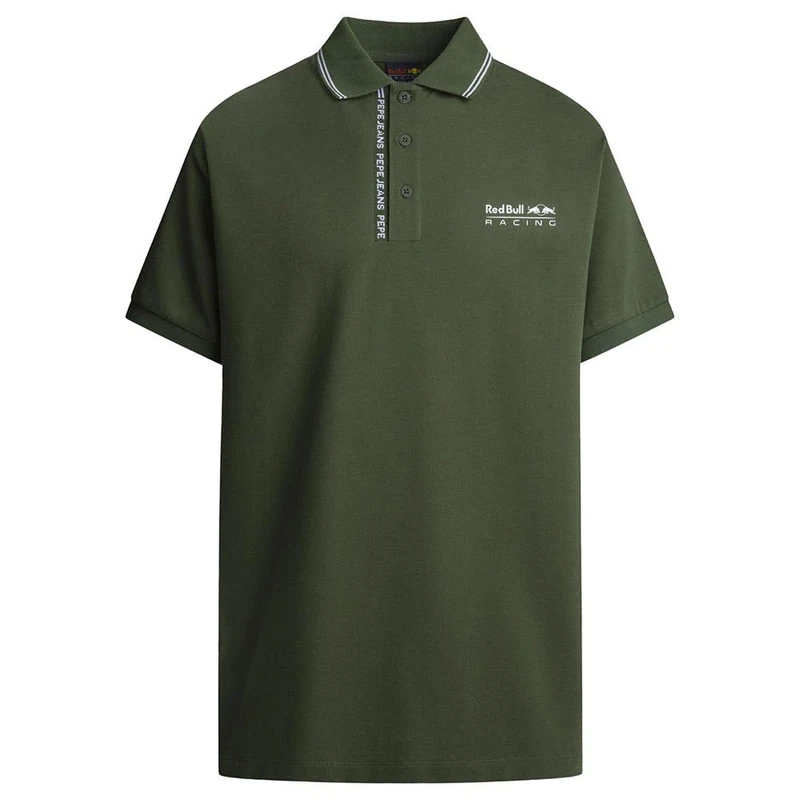 Red Bull Racing X Pepe Jeans Men's RBR Tipped Logo Polo Polo, Green (Regent Green), L
