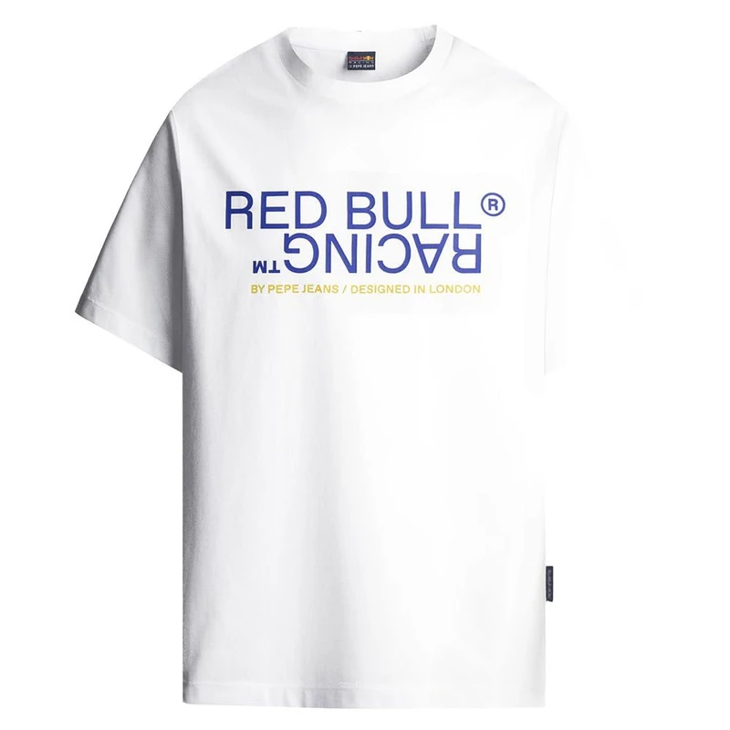 Red Bull Racing X Pepe Jeans Men's RBR Graphic Reflect TEE T-Shirt, White (White), M