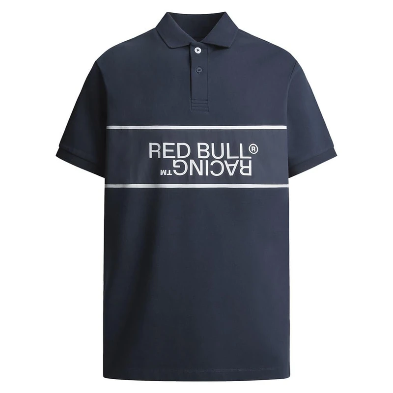 Red Bull Racing X Pepe Jeans Men's RBR Panel Print Logo Polo Polo, Blue (Dulwich Blue), XS