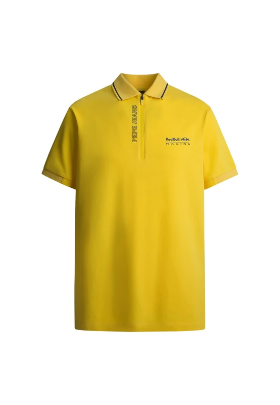 Red Bull Racing X Pepe Jeans Men's RBR Sports Zip Placket Polo Polo, Yellow (Yellow), S