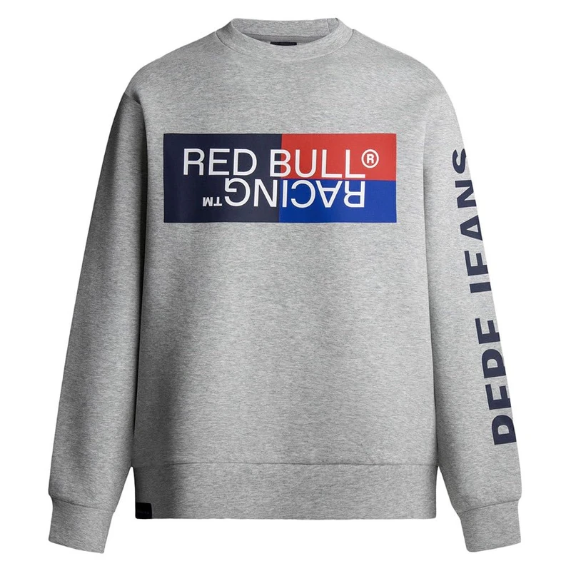 Red Bull Racing X Pepe Jeans Men's RBR COLOUR BLOCK GRAPHIC CREW Sweatshirt, Grey (MARL GREY), M