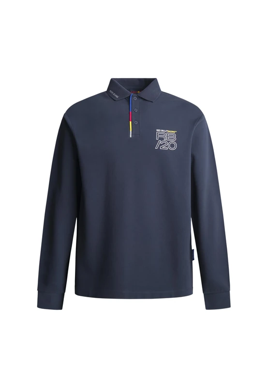Red Bull Racing X Pepe Jeans Men's RBR Fashion Placket LS Polo Polo, Blue (Dulwich Blue), XS