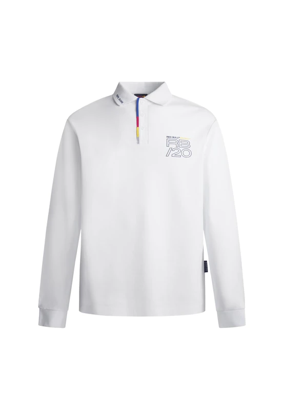 Red Bull Racing X Pepe Jeans Men's RBR Fashion Placket LS Polo Polo, White (White), XS