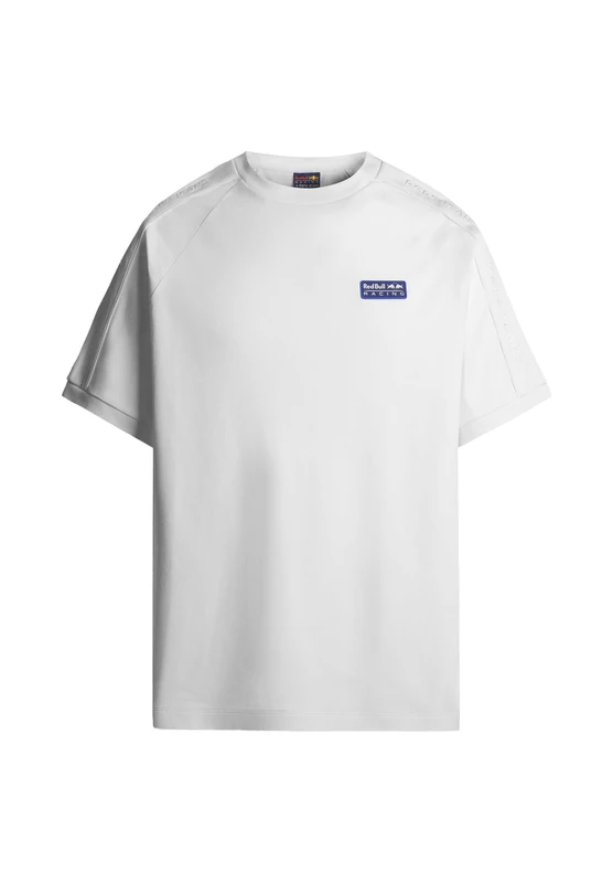 Red Bull Racing X Pepe Jeans Men's RBR Luxe EMB Tape TEE T-Shirt, White (White), M