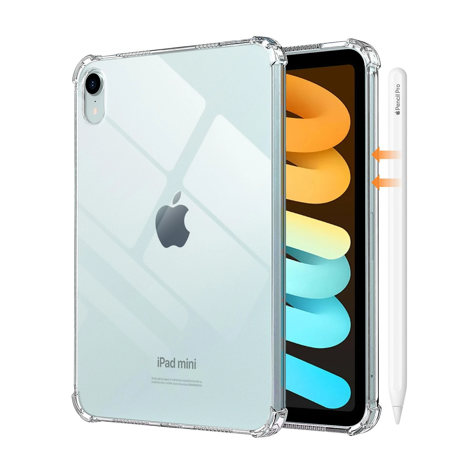 MoKo iPad Mini 7 Case A17 Pro for 8.3 inch (2024/2021) - Thin Lightweight TPU Crystal Clear Drop Protective Cover for 6th/7th Generation