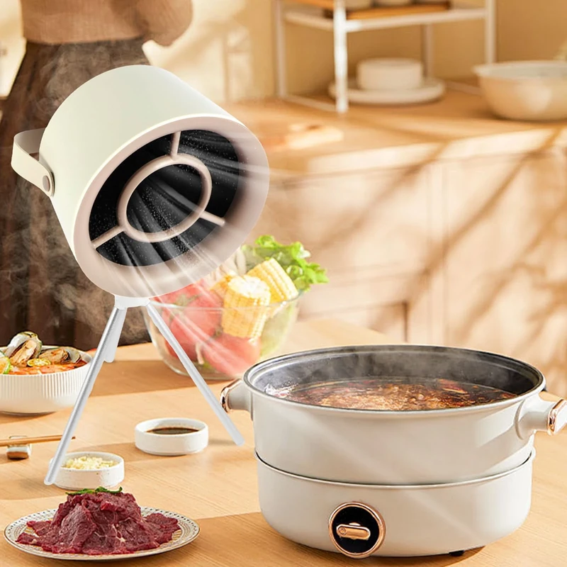 Desktop Cooker Hood, Mini Portable Extractor Hood, 3 Speed Adjustable Mini Range Hood with Strong Suction, 180° Rotatable Desktop Cooker Hood with Removable Filter for Home Kitchen BBQ Hot Pot