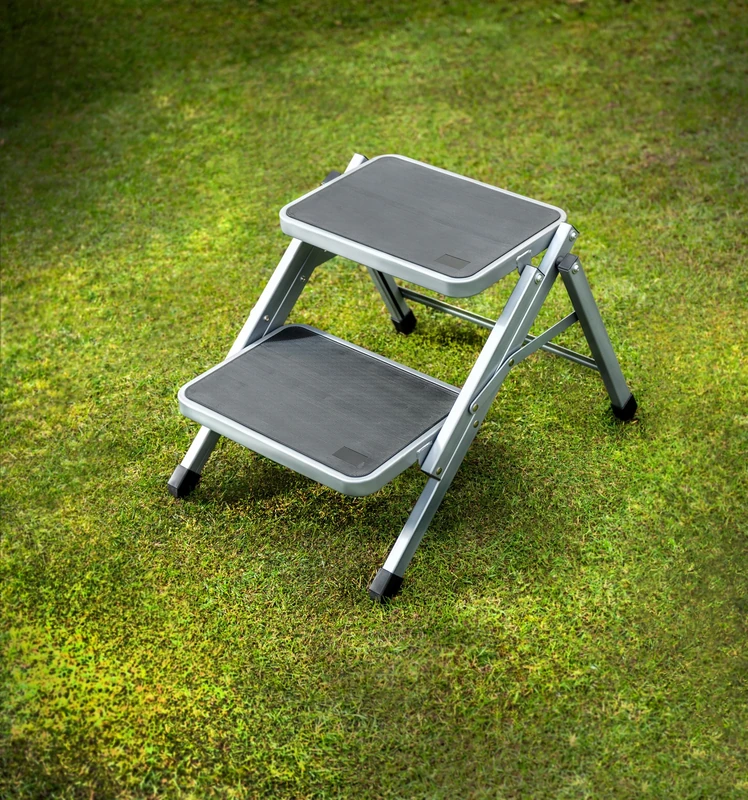 Maypole Double Step Stool Foldable for Caravan Motorhomes, Strong Steel