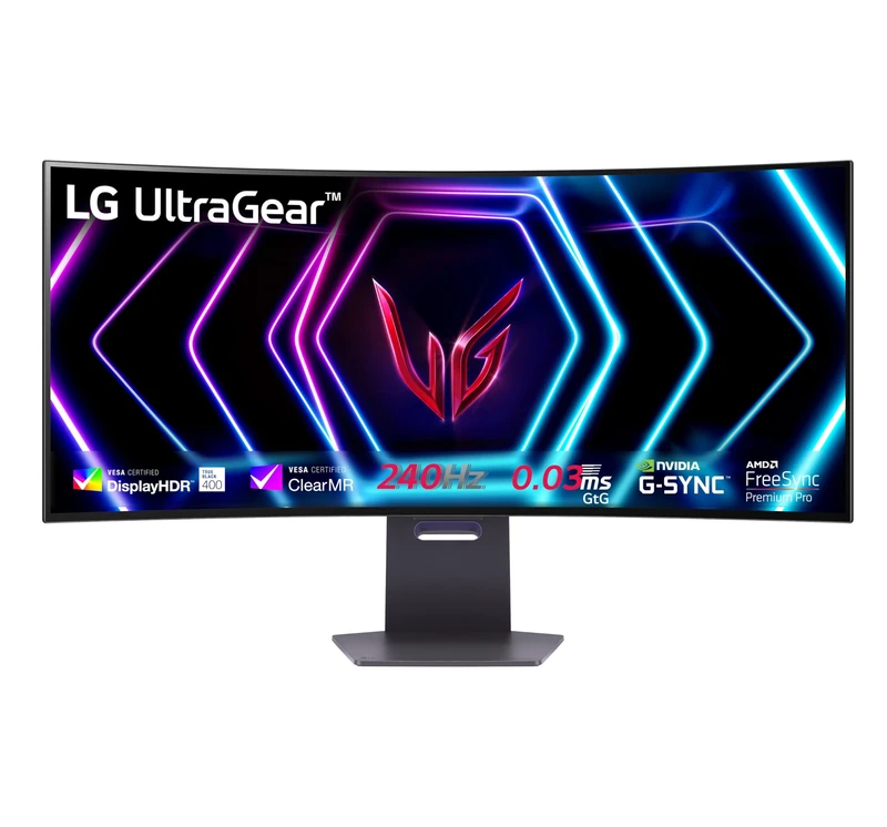 LG UltraGear Curved OLED Gaming Monitor 39GS95QE, 39 Inch, 1440p, 240Hz, 0.03ms Response Time, HDR 10, NVIDIA G-Sync compatible & AMD FreeSync, Smart Energy Saving, DisplayPort, HDMI